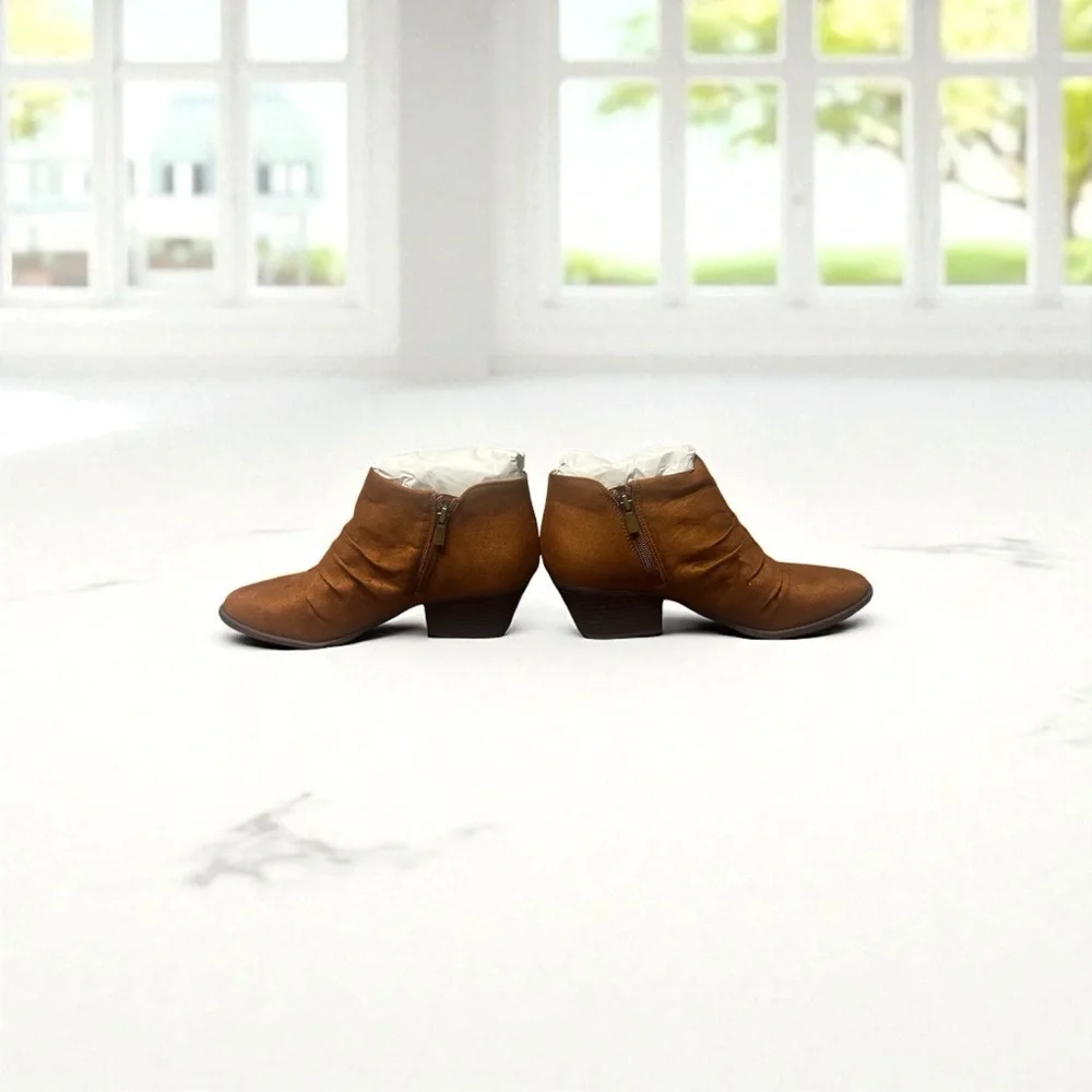 Life Stride Shimmering Bronze Ankle Booties - Picture 2 of 3